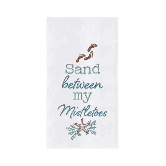 Sand Between my Mistletoes Tea Towel