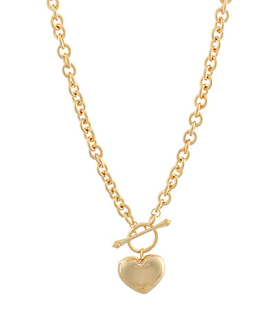 Brass Bold Heart Necklace