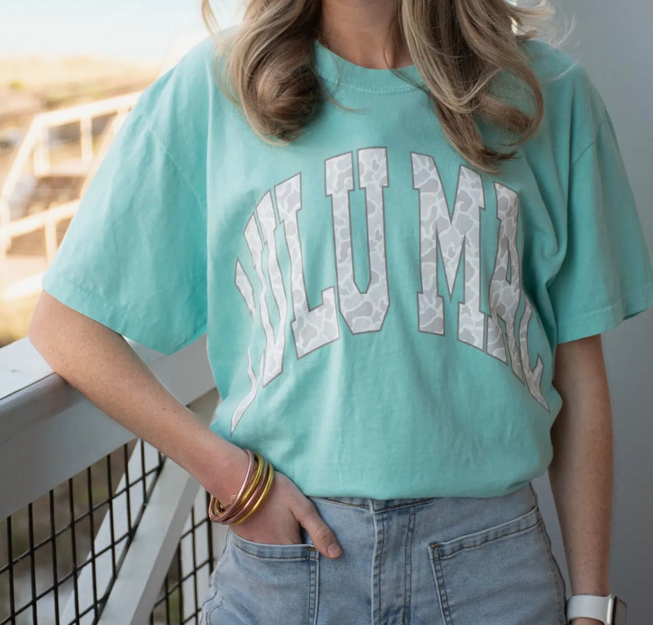 Lulu Mac Chalky Mint Camo Tee