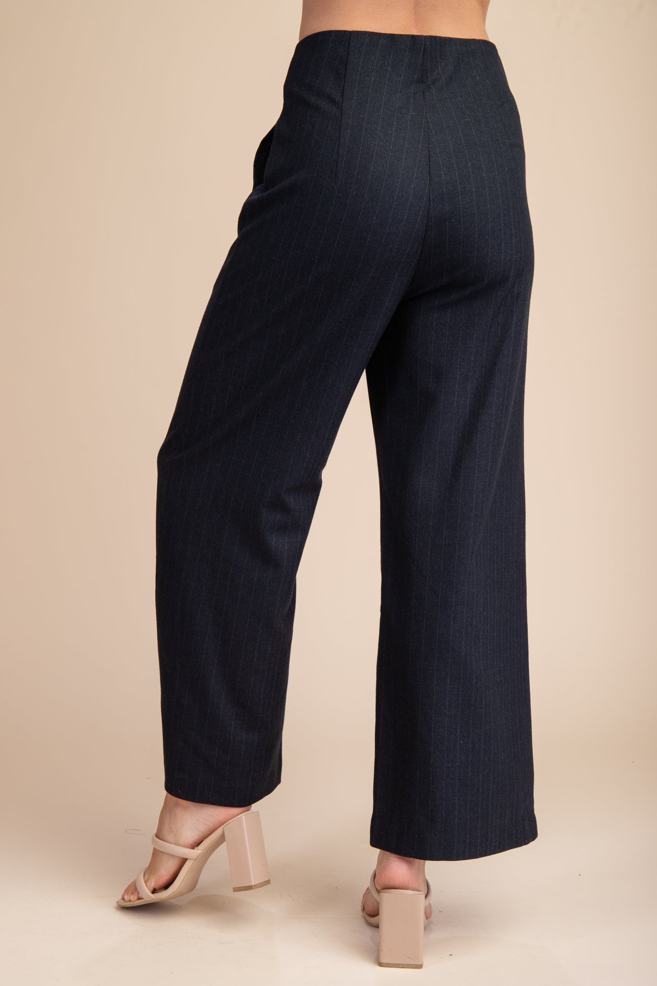 High Waist Side Pocket Stripe Pants