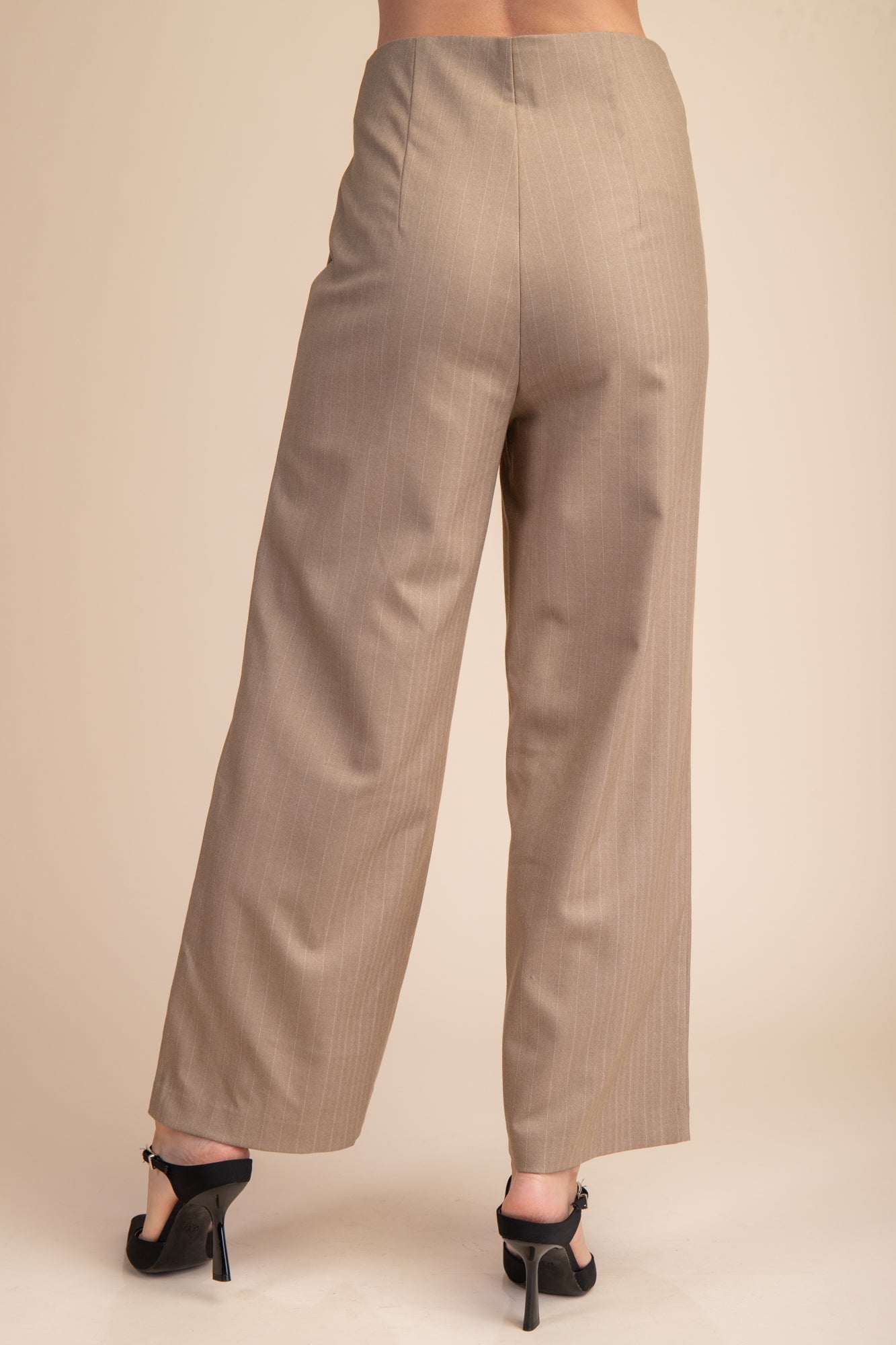 High Waist Side Pocket Stripe Pants