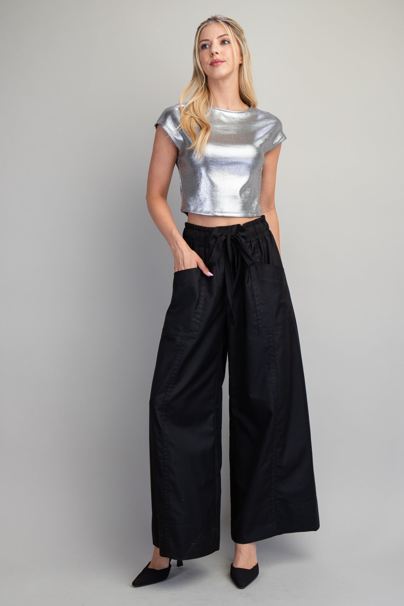 Cap Sleeve Metallic Top