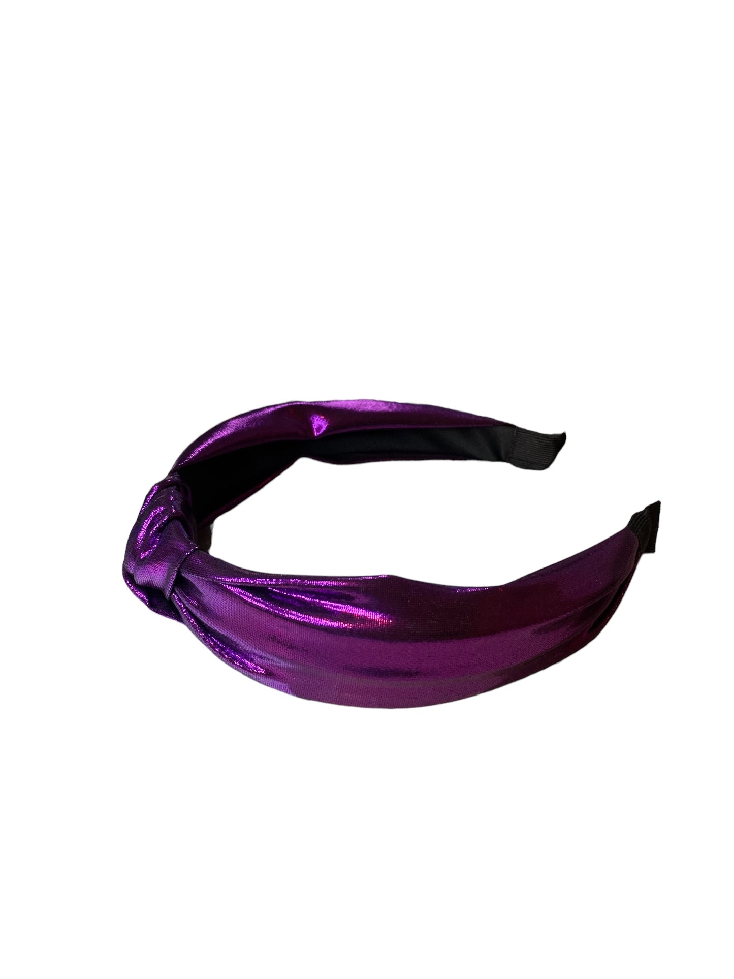 Metallic Knotted Headband Purple