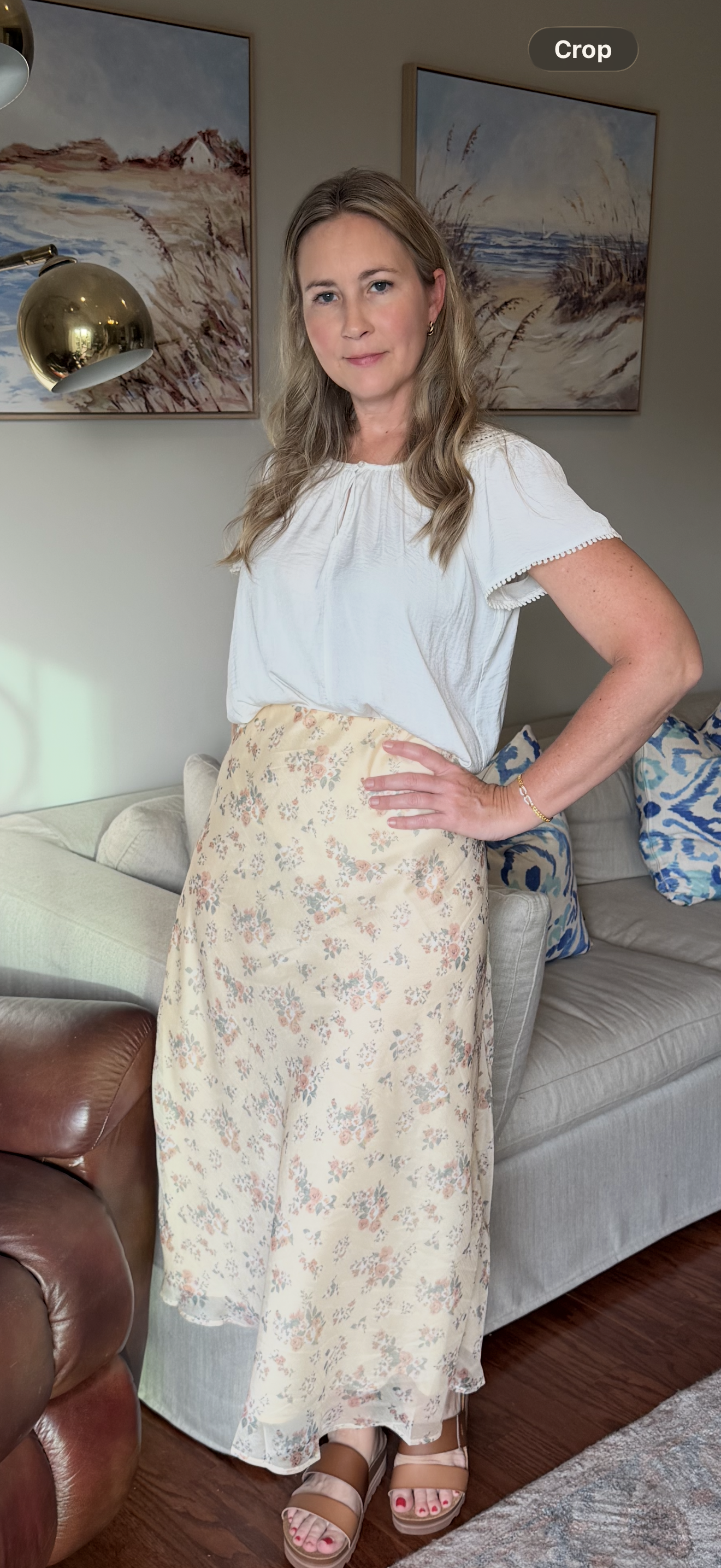 Lemon Blossom Midi Skirt