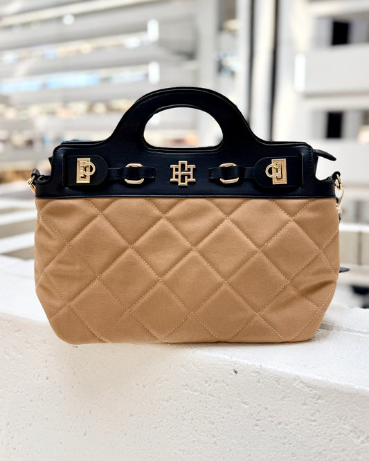 Savannah Latte Black Handbag
