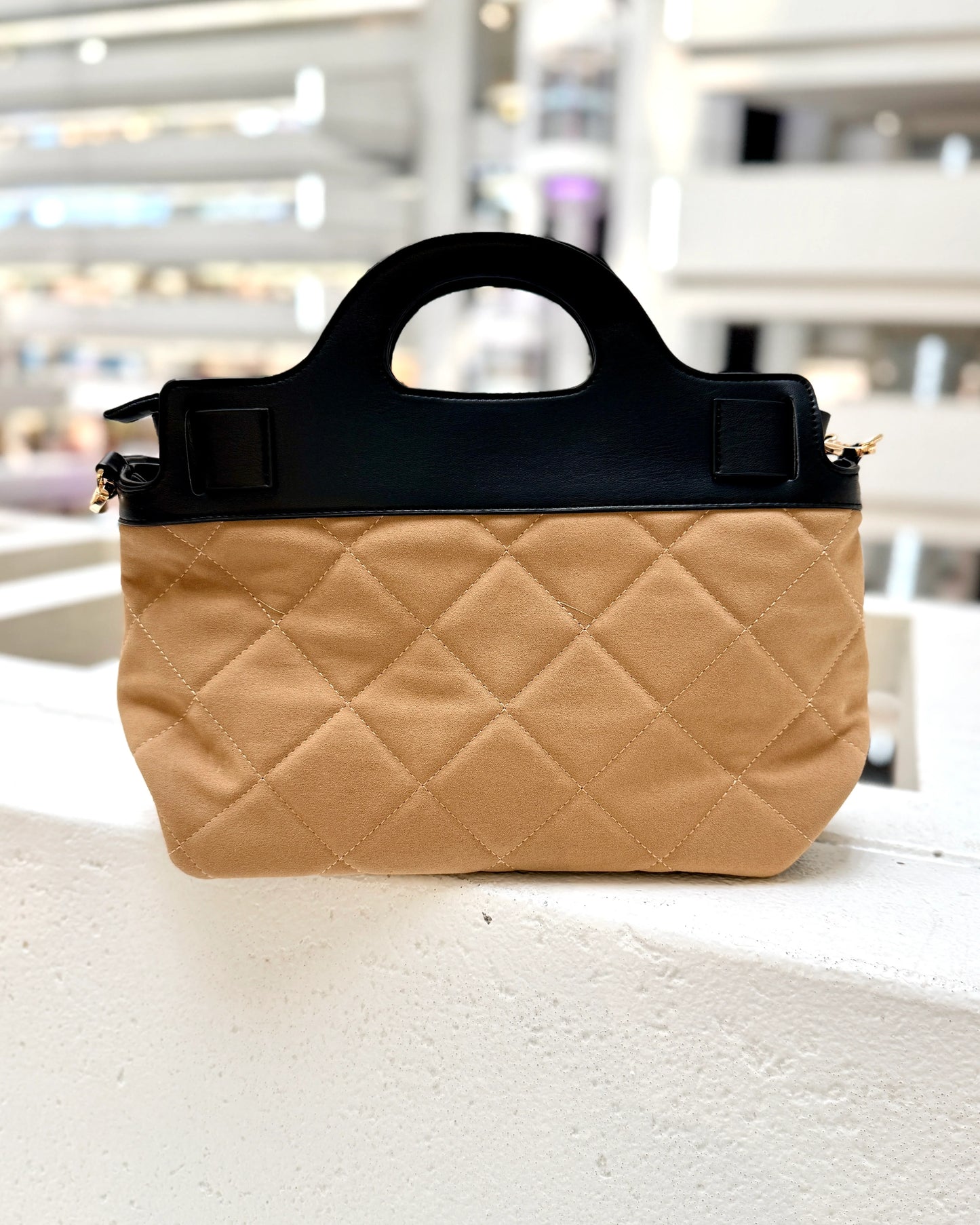 Savannah Latte Black Handbag
