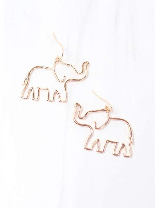 Gold Elephant Cutout Earring