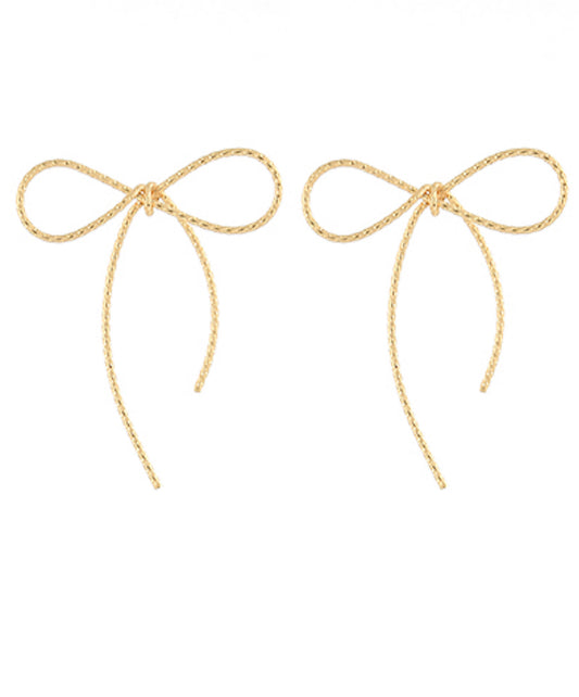 Textured Wire Bow Earrings