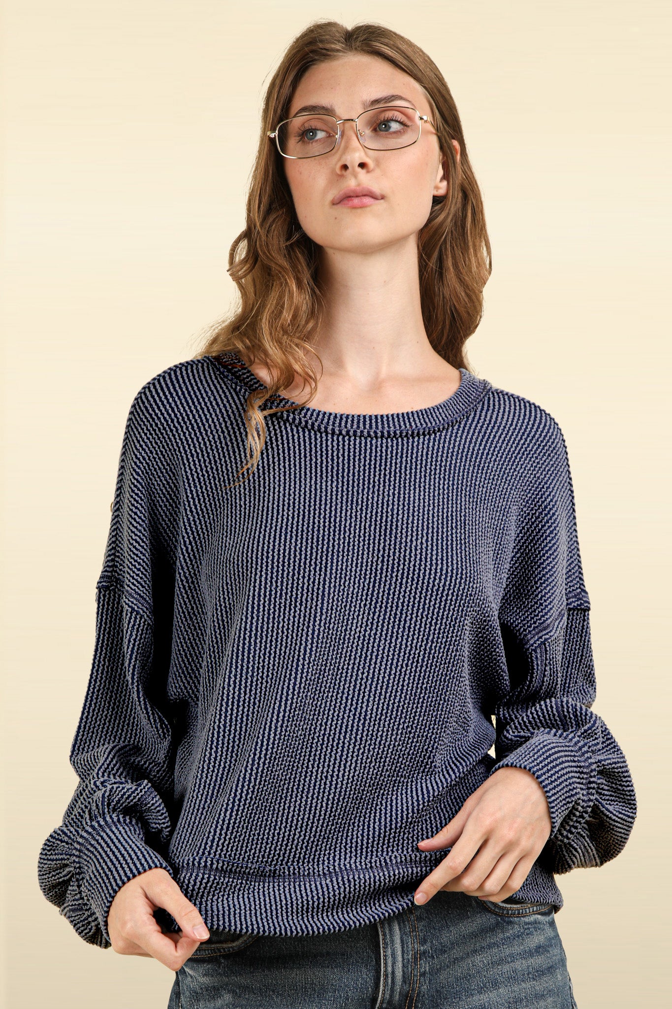 Ribbed Oversized Knit Top