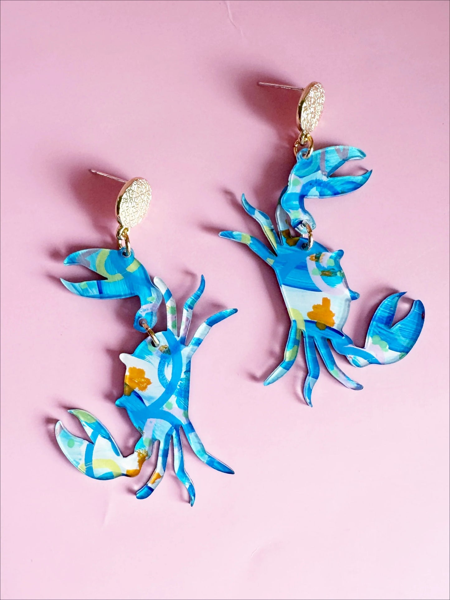 Art Blue Crab Earrings