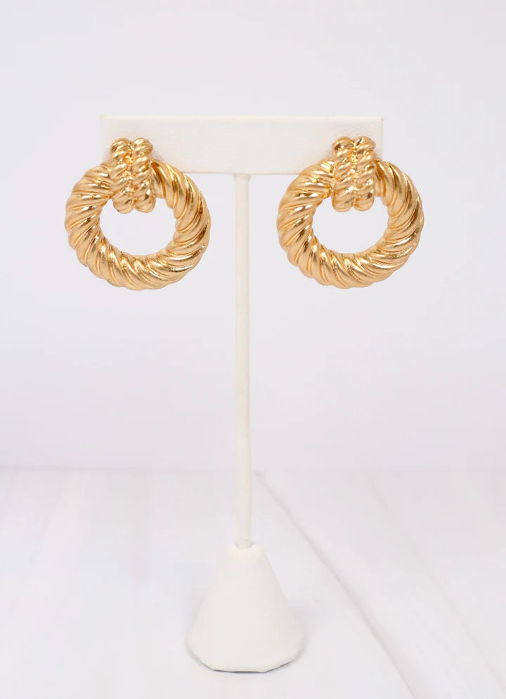 Brian Hoop Drop Gold Earring