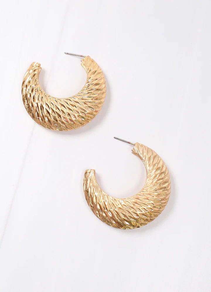 Eddie Textured Gold Earring