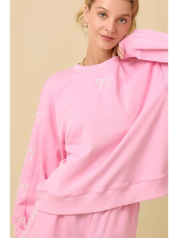 Bow Embroidered Lounge Set