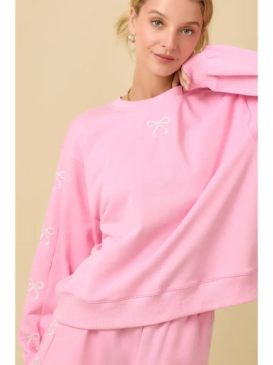 Bow Embroidered Lounge Set