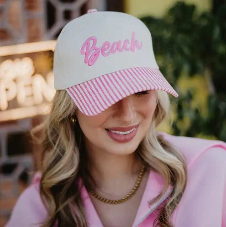 Beach Cursive Two-Toned Trucker Hats