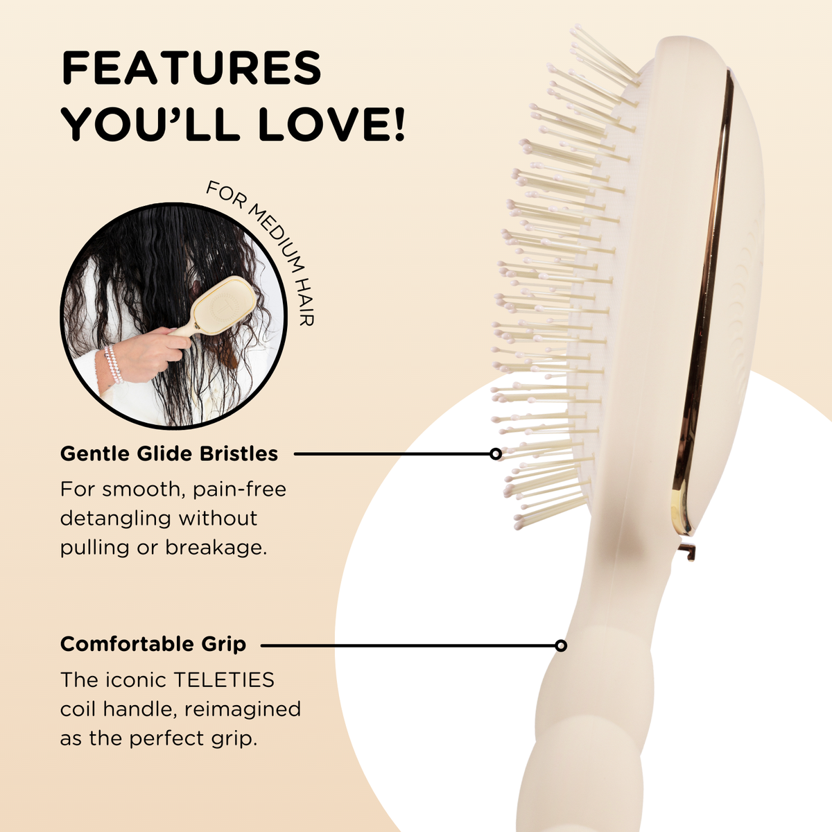 Detangler Brush |Tan| Medium