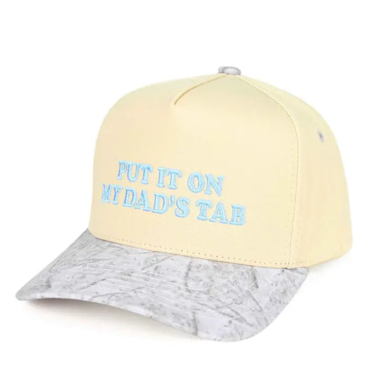 Puff Embroidered Put It On My Dad's Tab Trucker Hat
