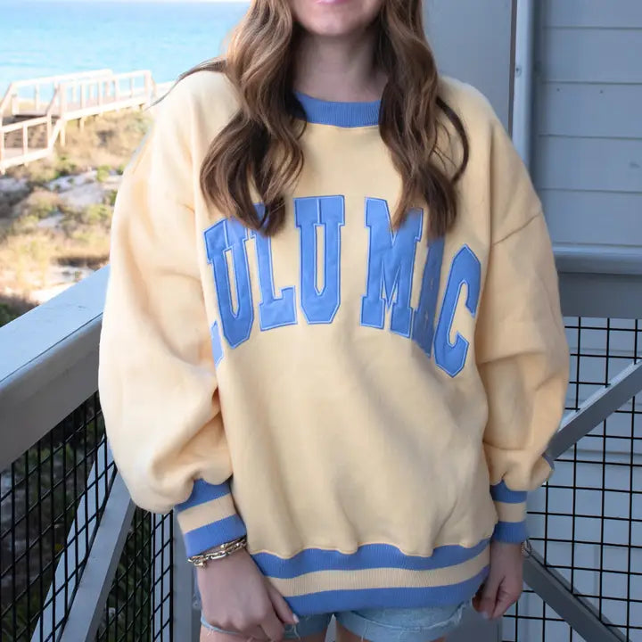 Lulu Mac Sweatshirt Butter/Lavender Social Society Stitch