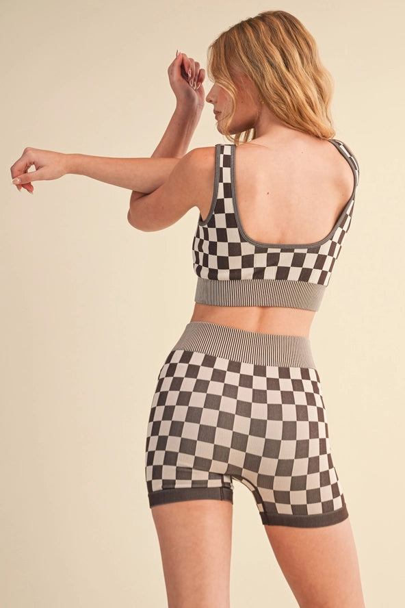 Checkmate Crop Two Piece Set