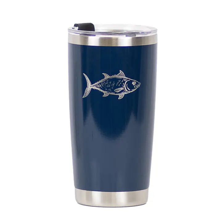 Fish Etched Tumbler Royal/Stainless 20oz.