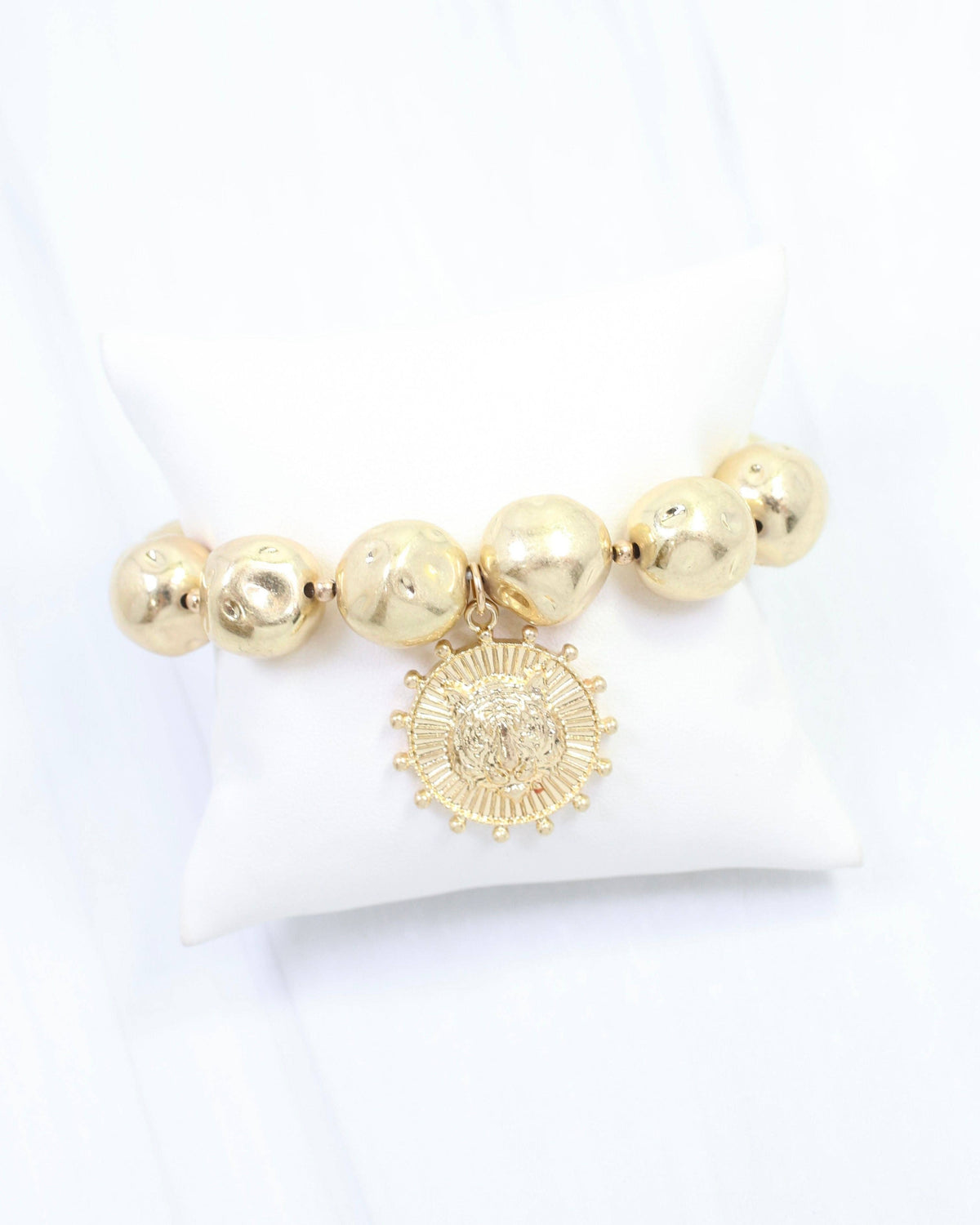 Carmen Coin Stretch Bracelet Tiger Worn Gold