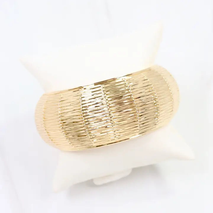 Coney Island Woven Hinged Bracelet Gold
