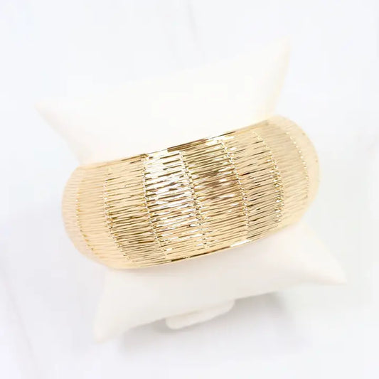 Coney Island Woven Hinged Bracelet Gold