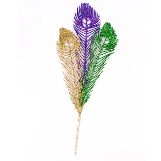 Alara Feather Pick Purple/Green/Yellow 18"