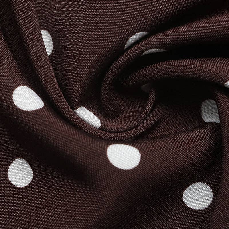Polka Dot Chiffon Maxi Dress Resort Square Neck