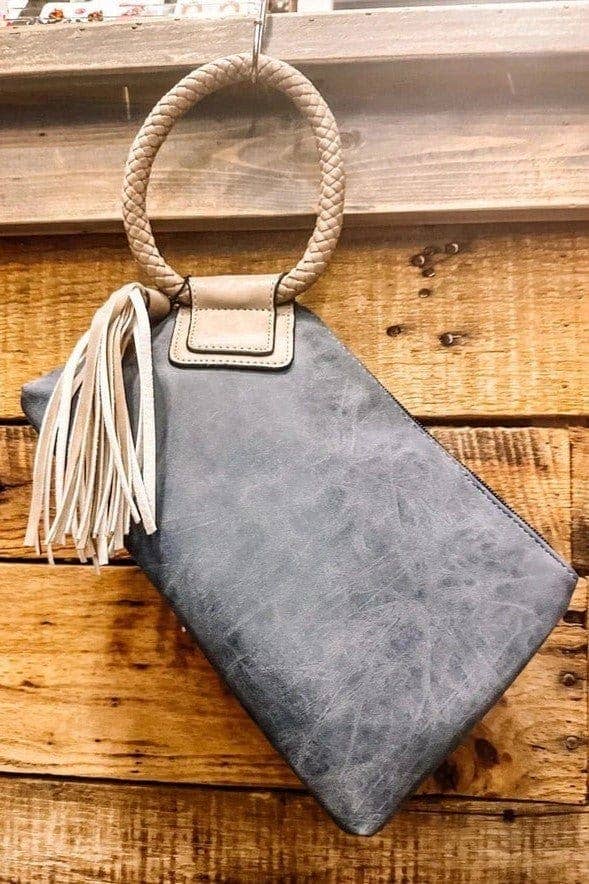 Handle Tassel Wristlet Clutch