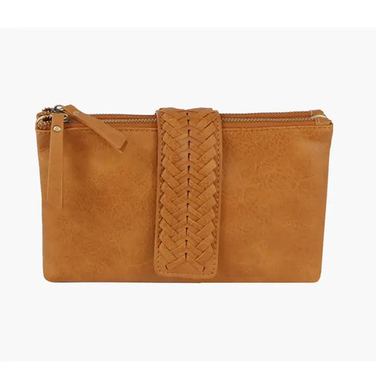 Women's Two-Compartment Crossbody Bag with Braid Detail