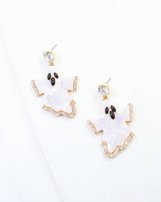 Ghastly Ghost Earring White