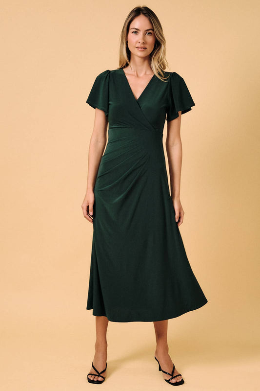 Emerald Grace Midi Dress