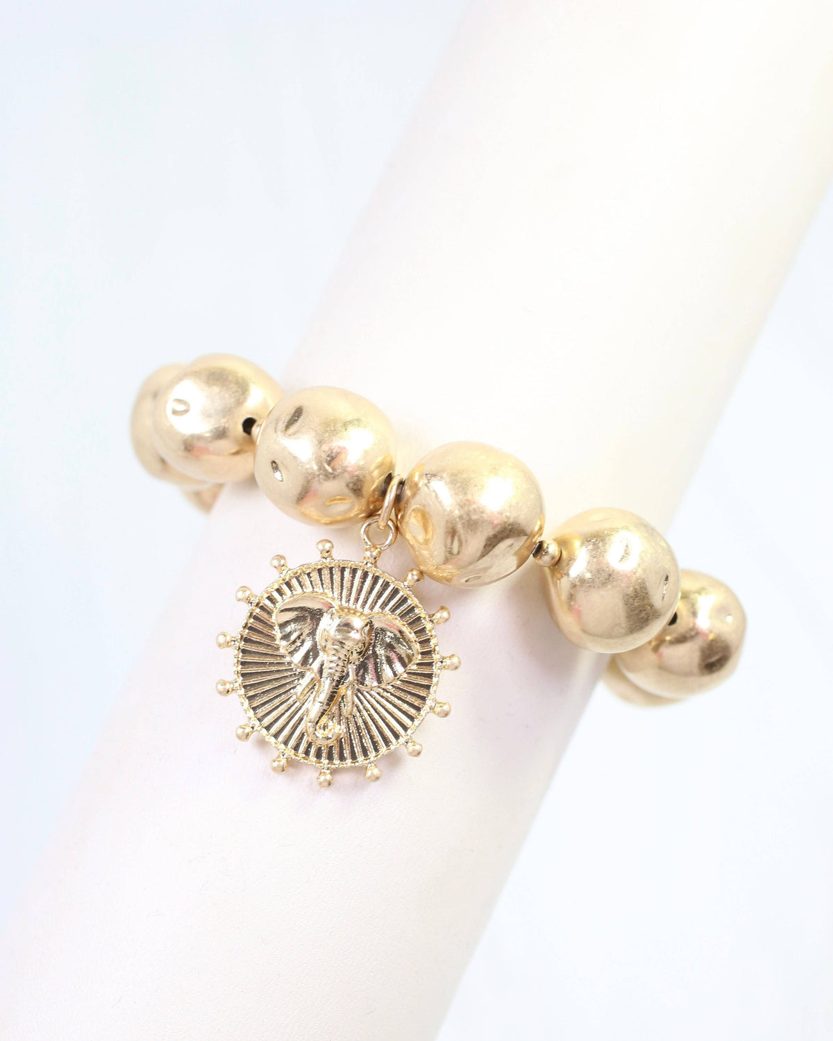 Carmen Coin Stretch Bracelet Elephant Worn Gold