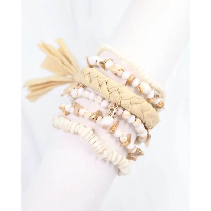 Tiffin Beaded Stretch Bracelet Natural