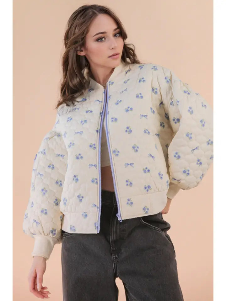 Blue Blossom Quilted Jacket