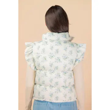 Pastel Bloom Puffer Vest