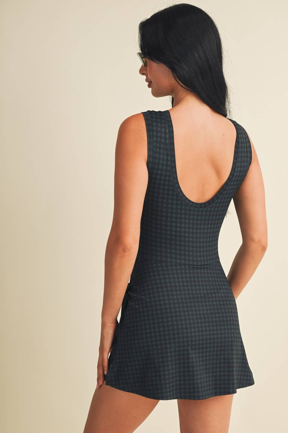 Evergreen Plaid Wrap Tie Dress
