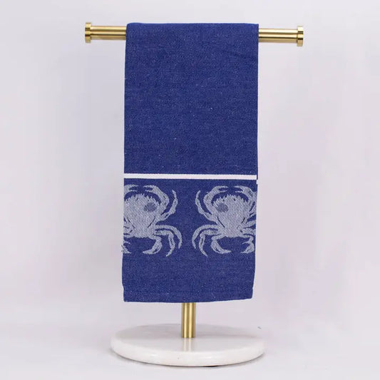 Crab Border Jacquard Hand Towel