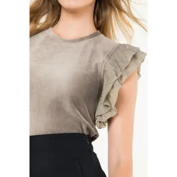 Mocha Mist Velvet Blouse