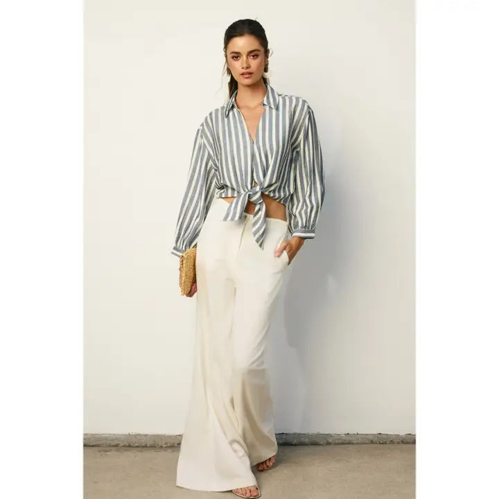 Nautical Stripe Knot Front Shirt