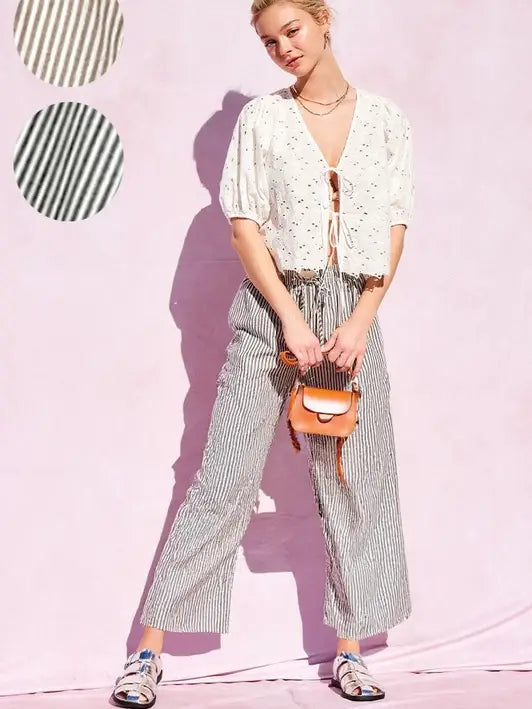 Sailor Stripe Wide Leg Pants