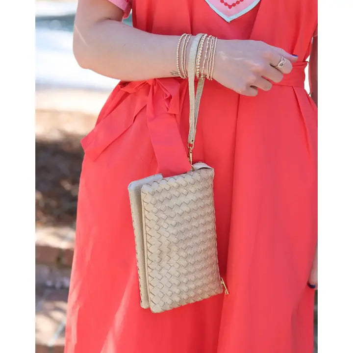 Liz Crossbody Bag Woven Champagne
