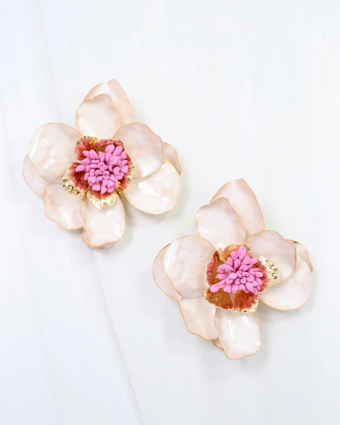 Begonia Flower Statement Earring Blush