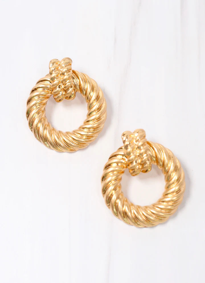 Brian Hoop Drop Gold Earring